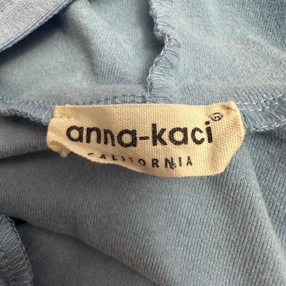 Anna-Kaci Light Blue Micro Velour Half Zip Hoodie Dress XL Drawstring Lounge - Picture 2 of 13